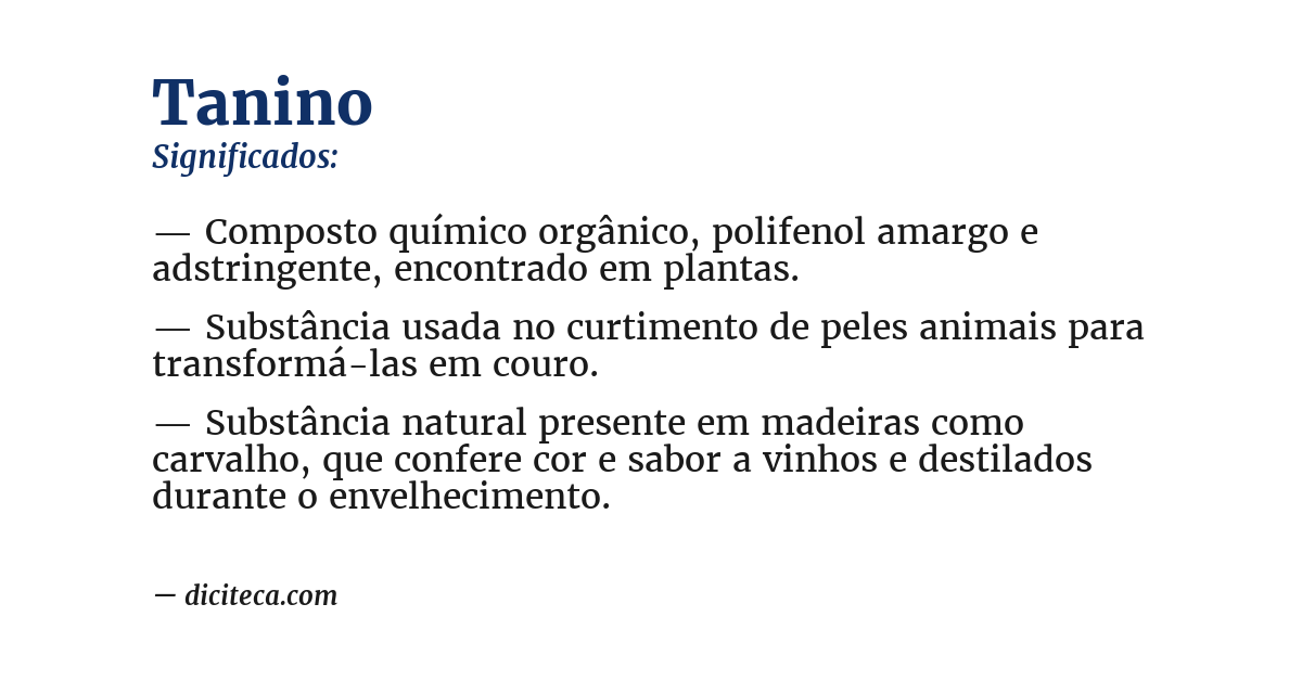 Significado de tanino