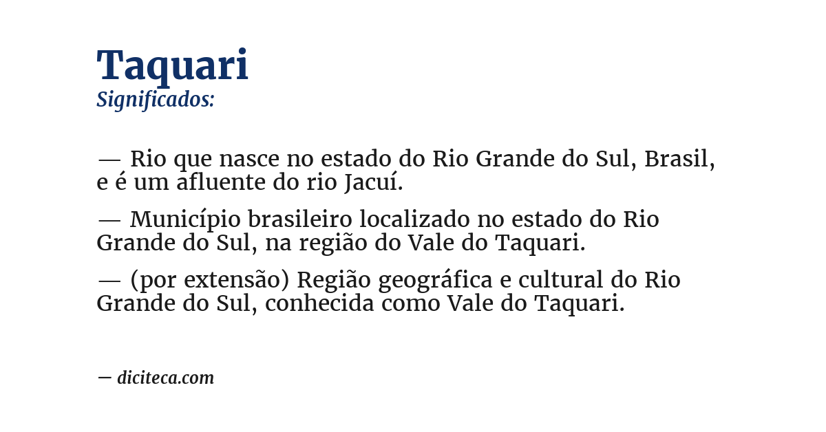 Significado de taquari