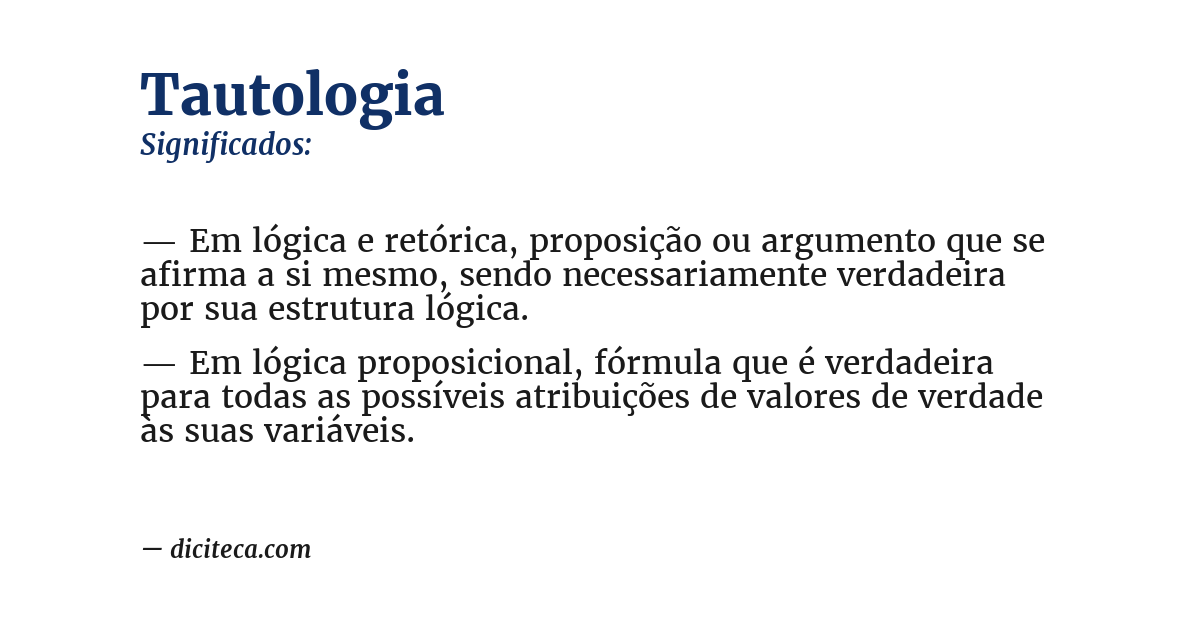 Significado de tautologia
