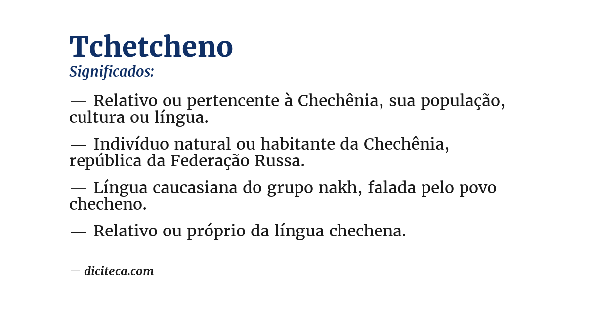 Significado de tchetcheno