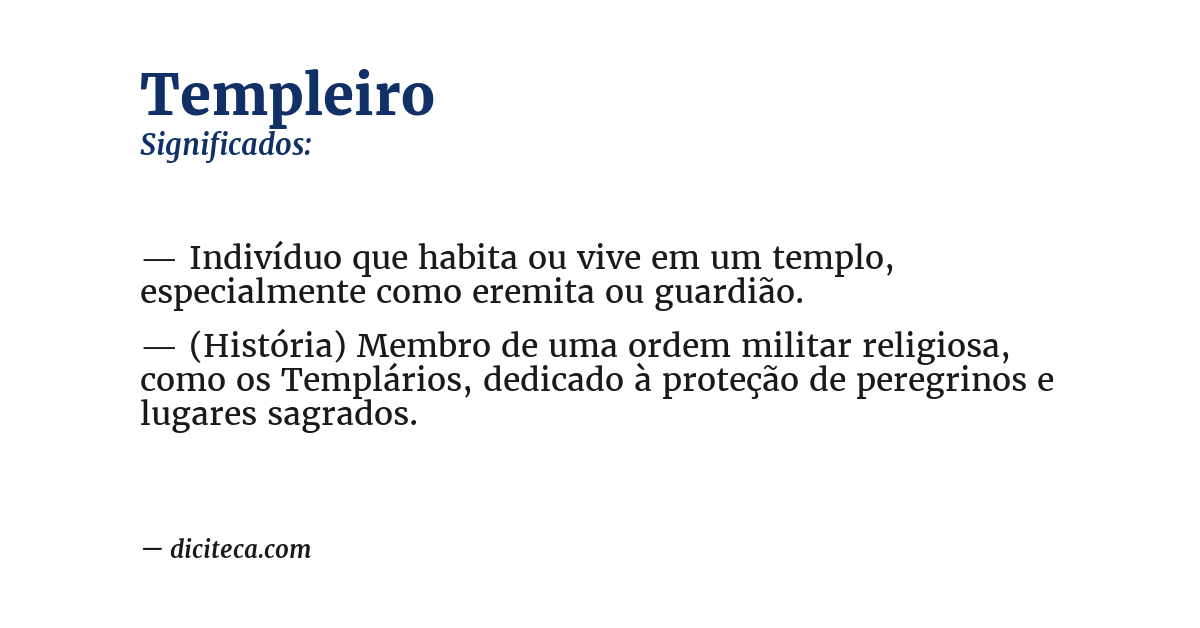 Significado de templeiro