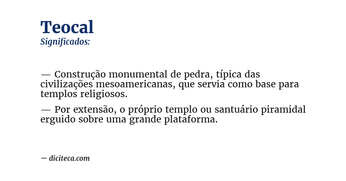Significado de teocal