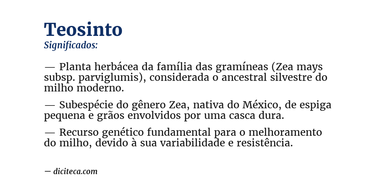 Significado de teosinto