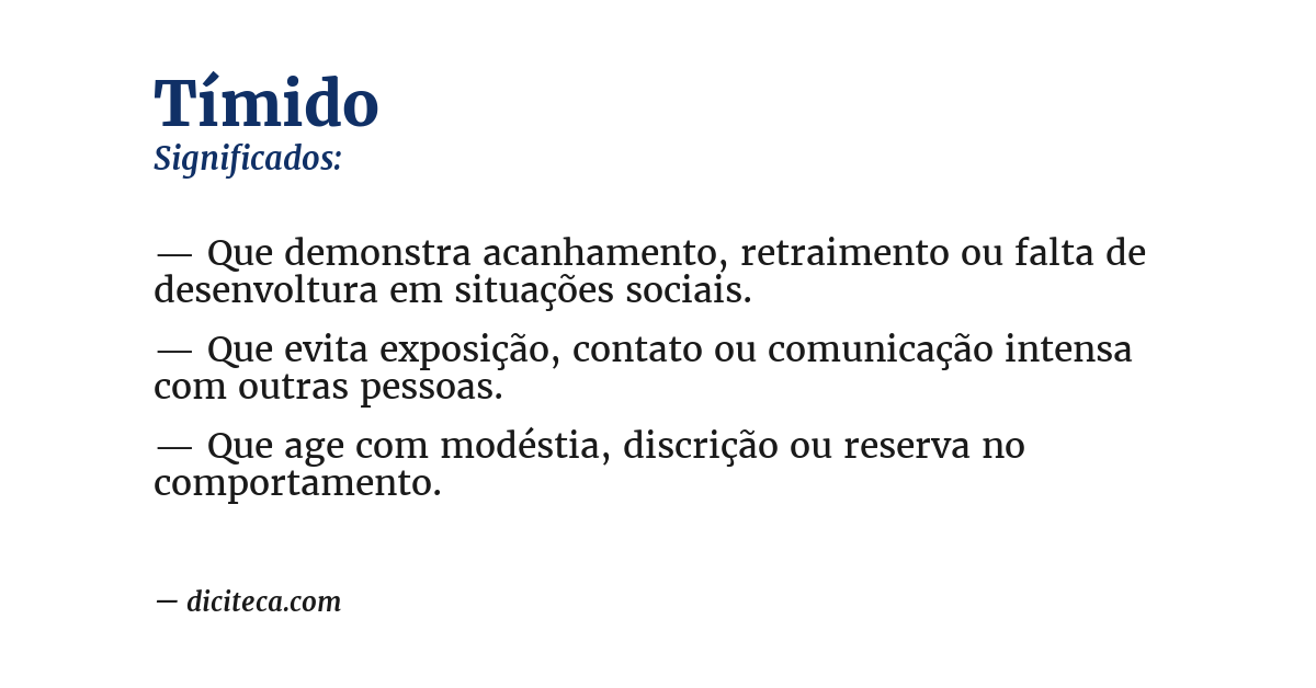 Significado de tímido