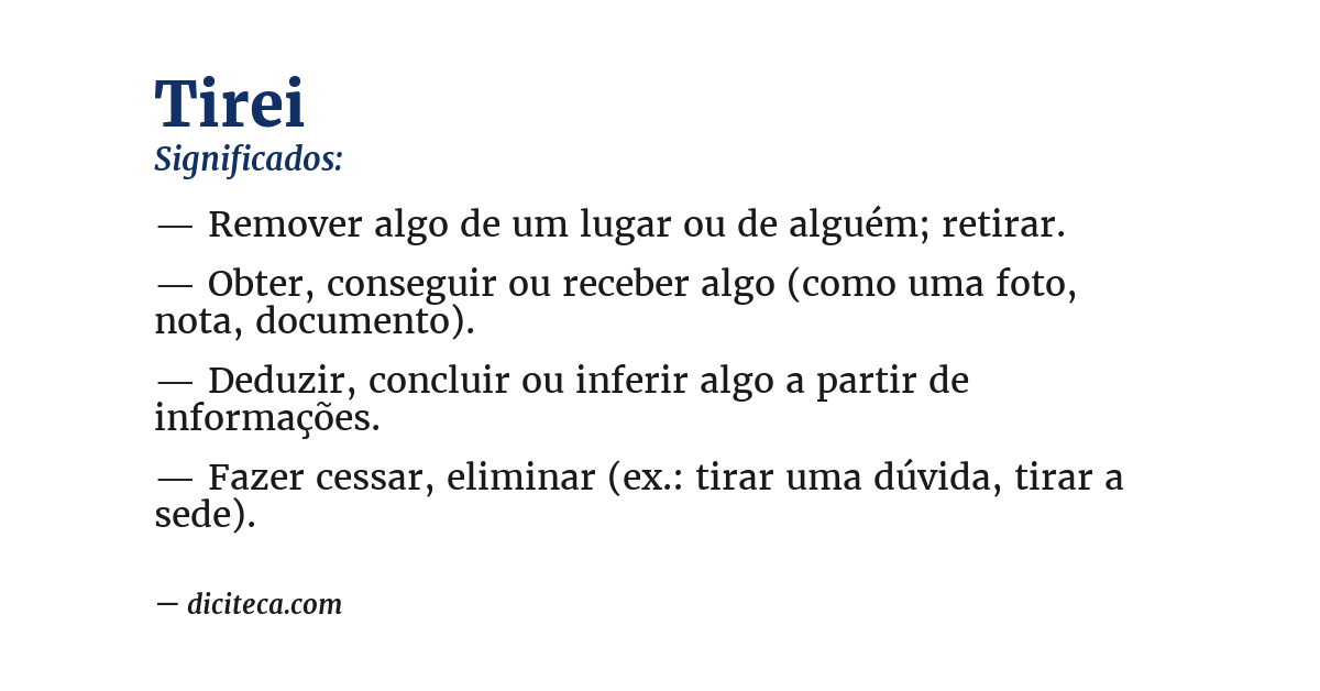 Significado de tirei
