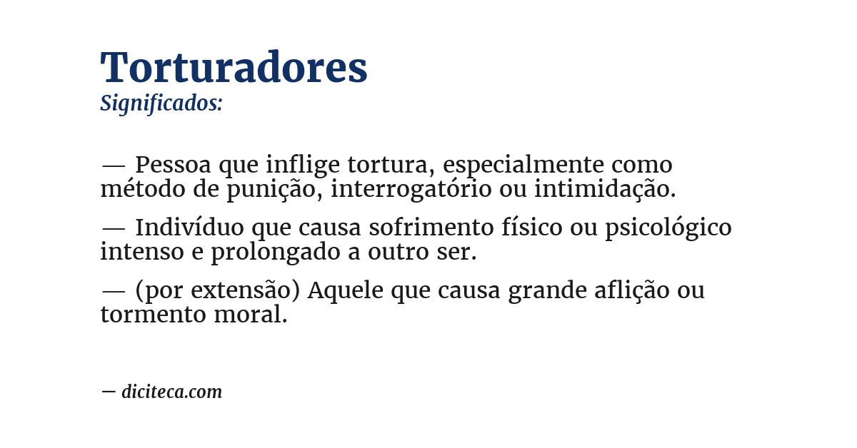 Significado de torturadores