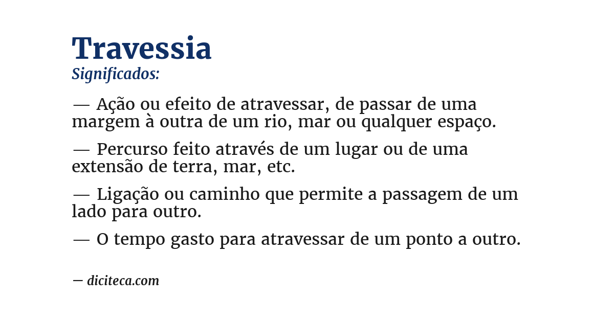 Significado de travessia