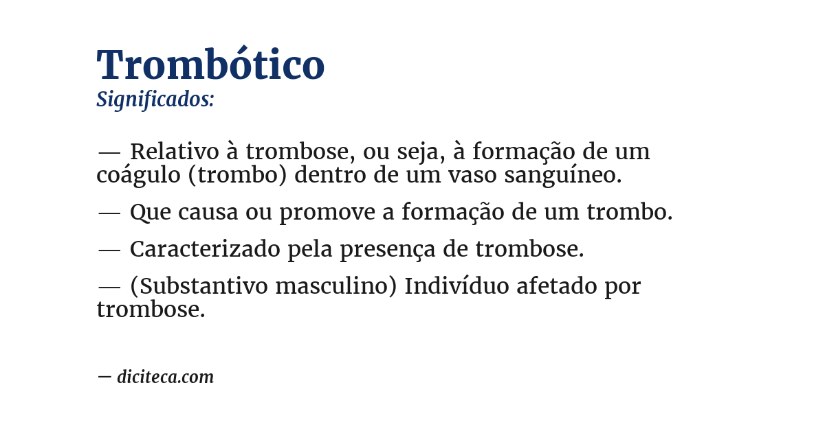 Significado de trombótico
