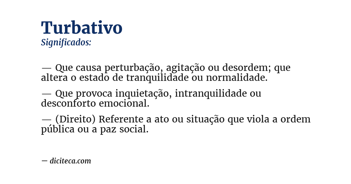 Significado de turbativo