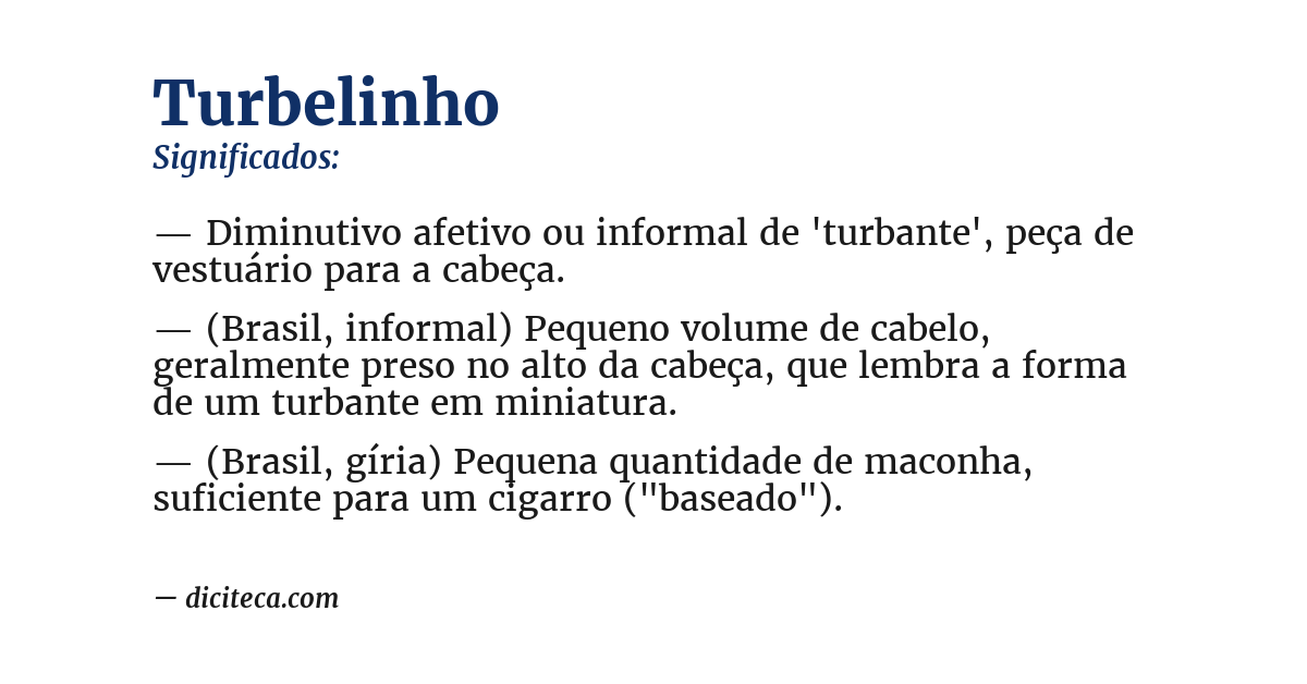 Significado de turbelinho