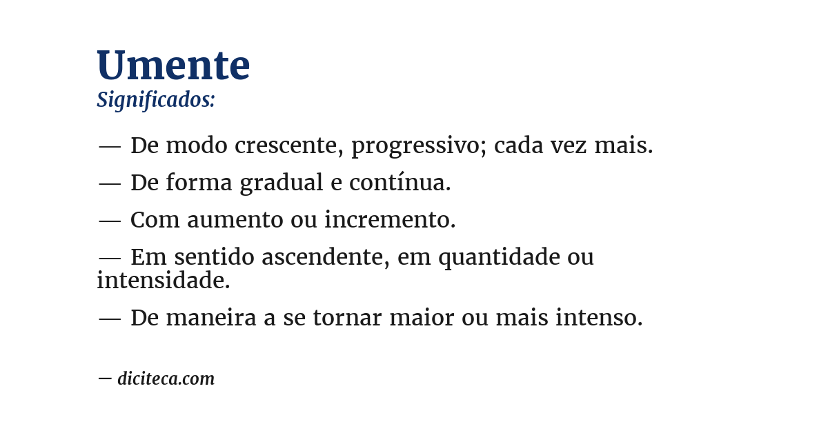 Significado de umente