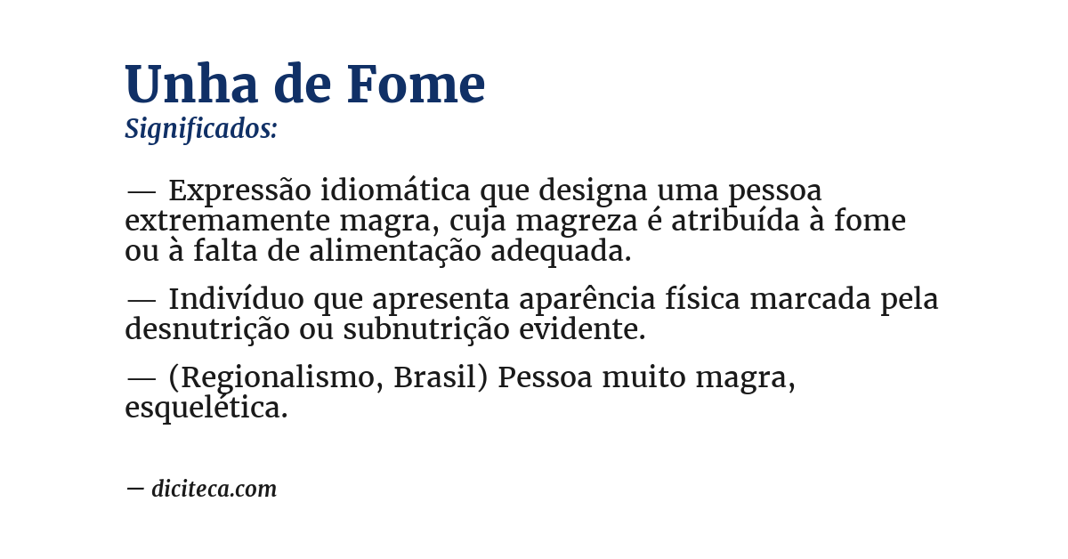 Significado de unha de fome