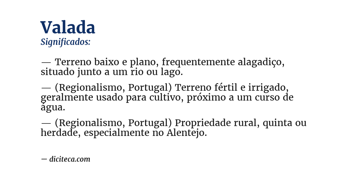 Significado de valada