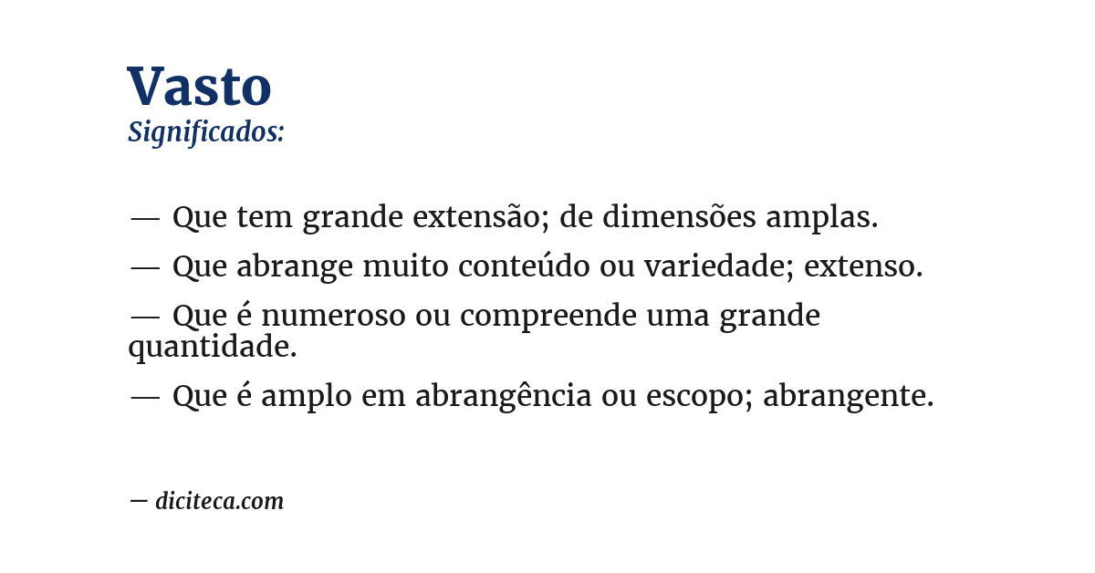 Significado de vasto