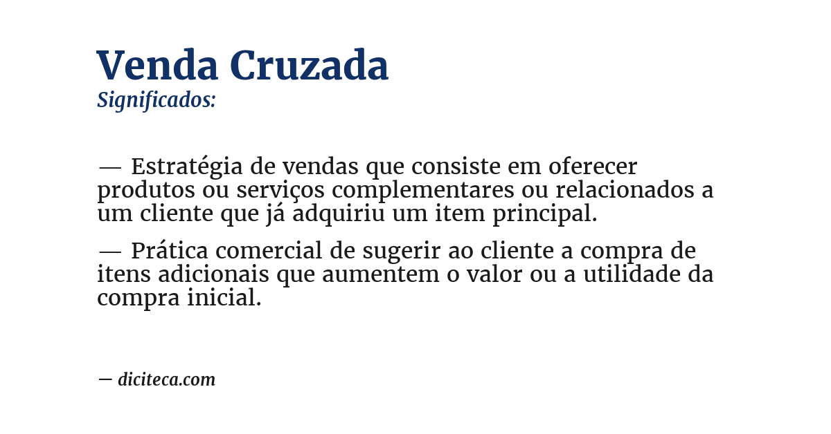 Significado de venda cruzada