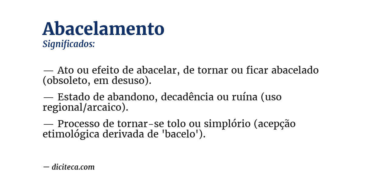 Significado de abacelamento
