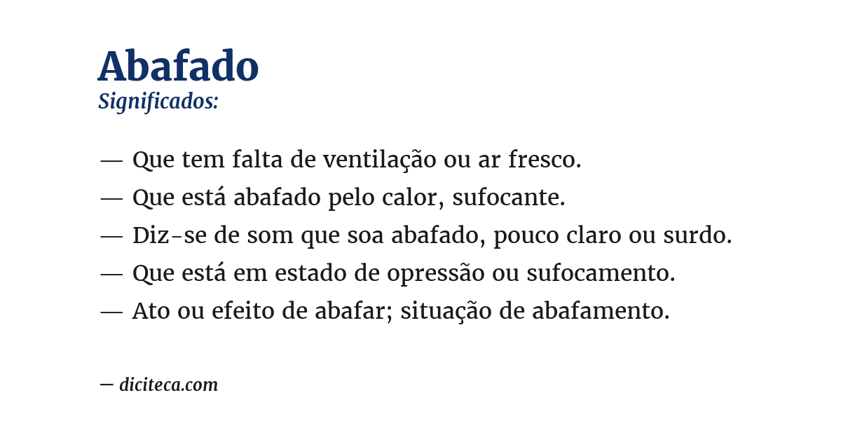 Significado de abafado