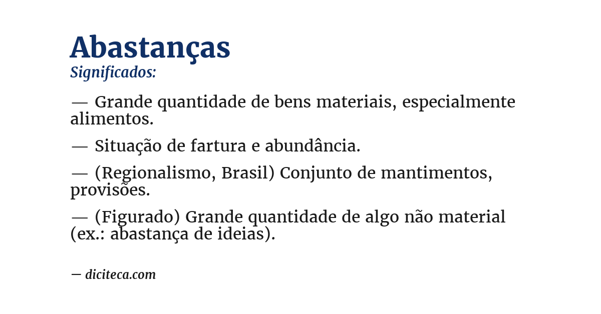 Significado de abastanças