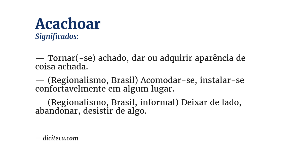 Significado de acachoar
