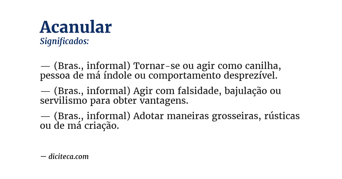 Significado de acanular