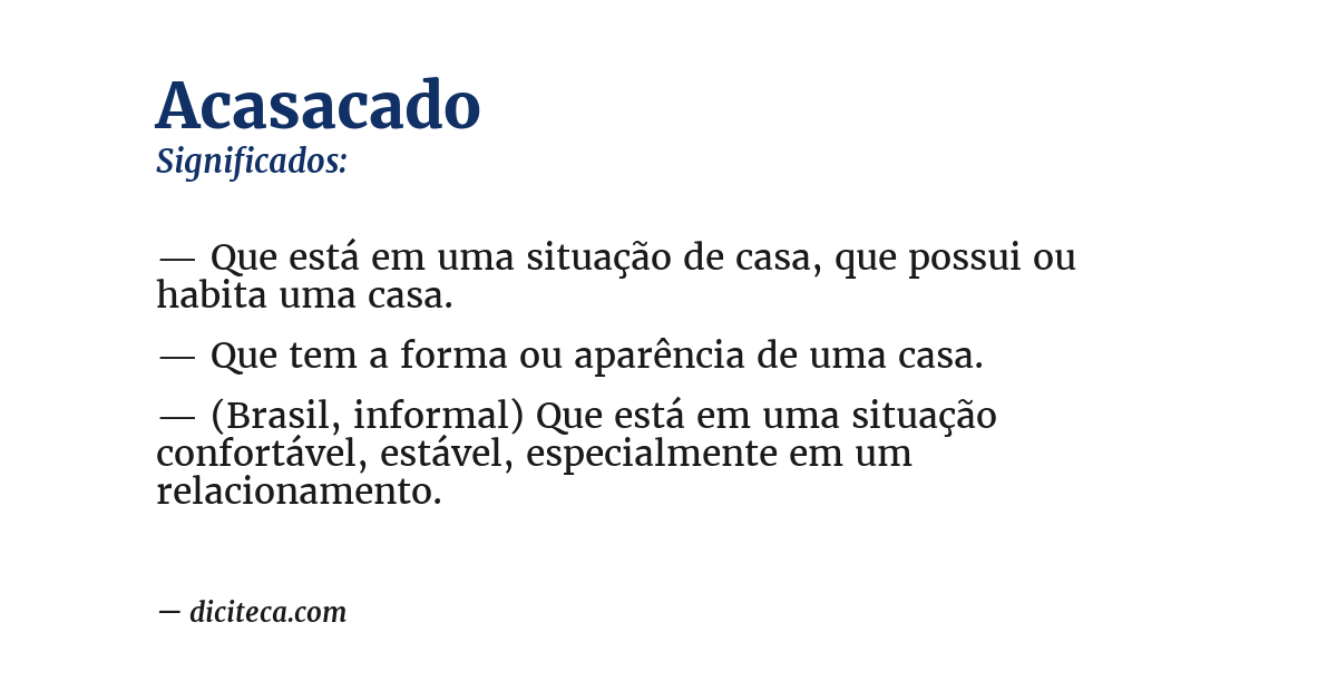 Significado de acasacado
