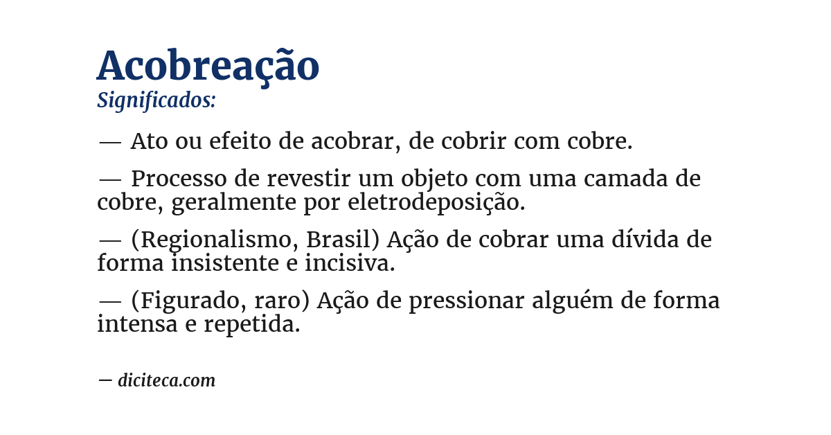 Significado de acobreação