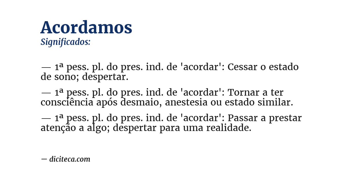Significado de acordamos