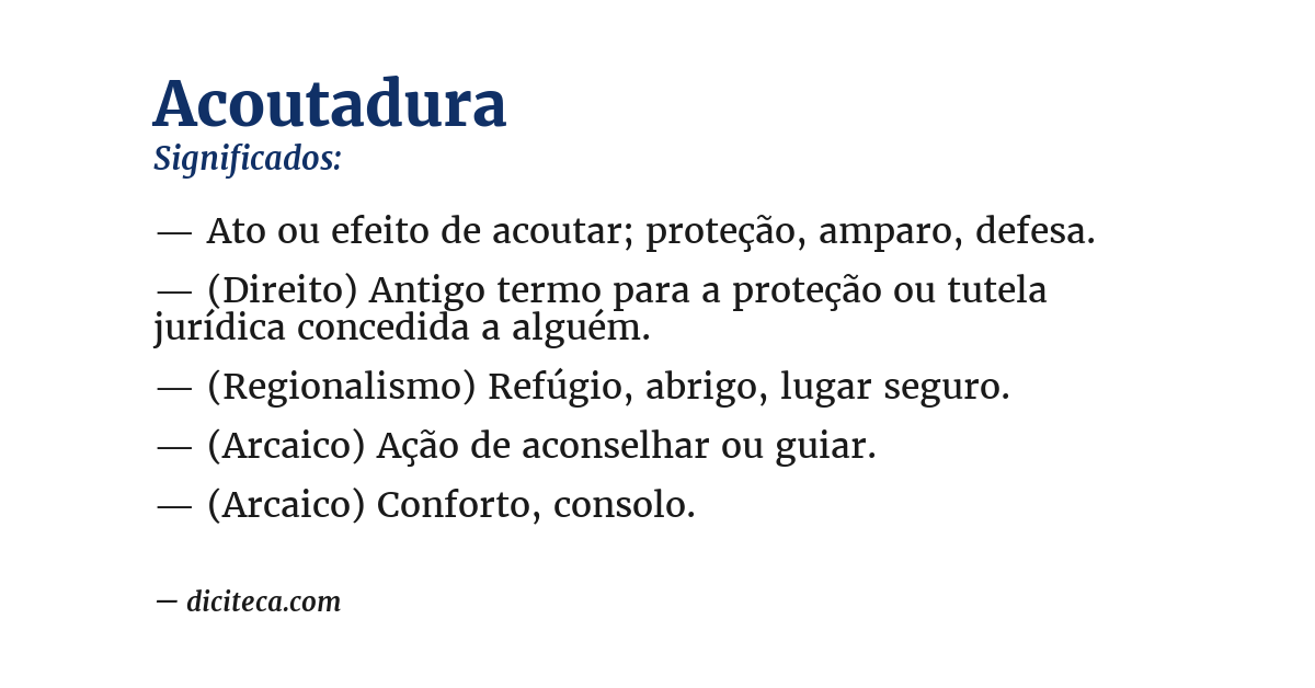 Significado de acoutadura