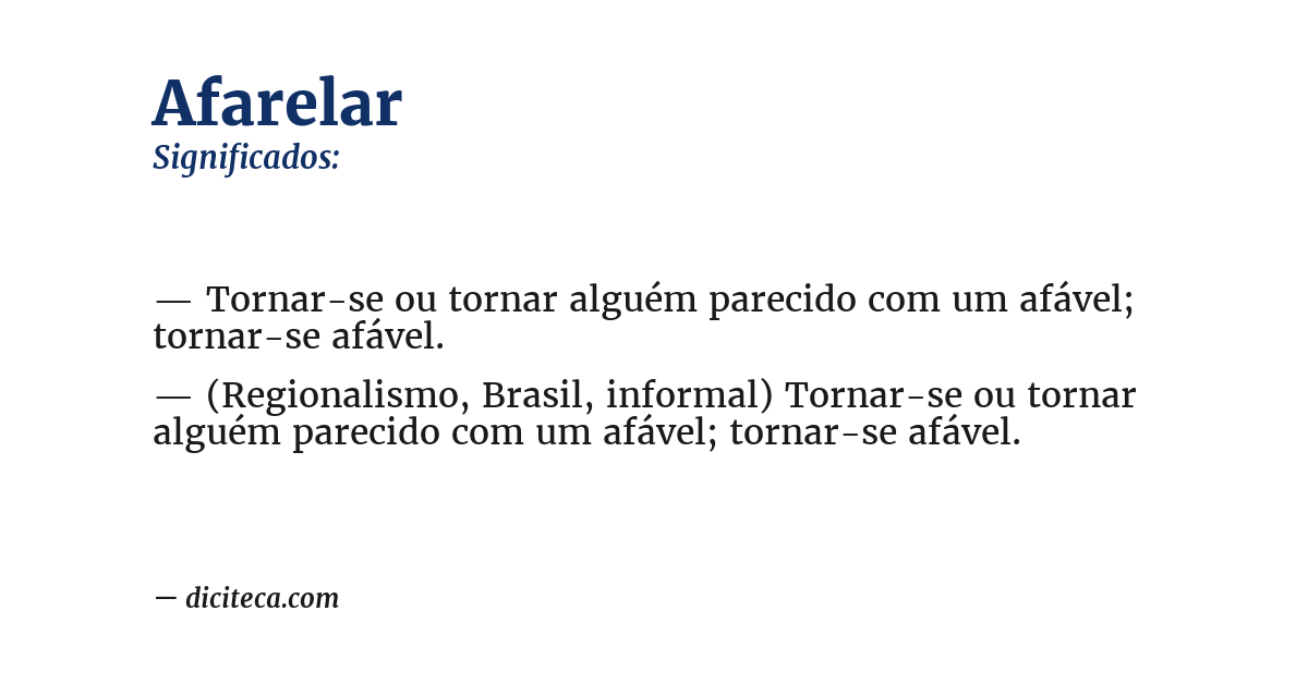 Significado de afarelar