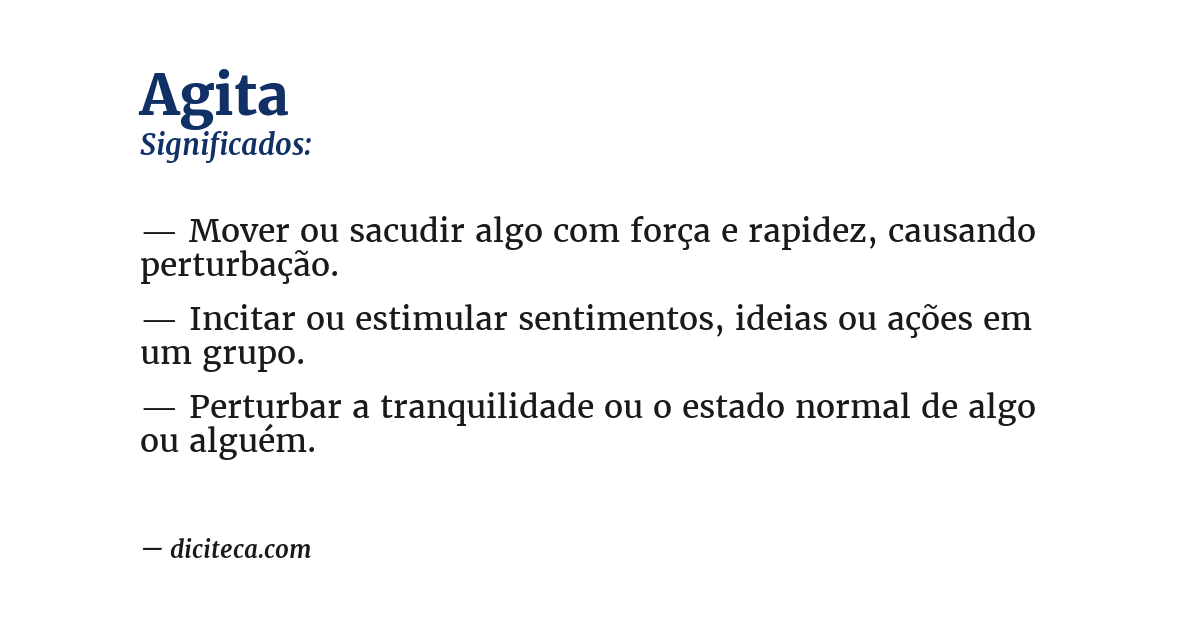 Significado de agita