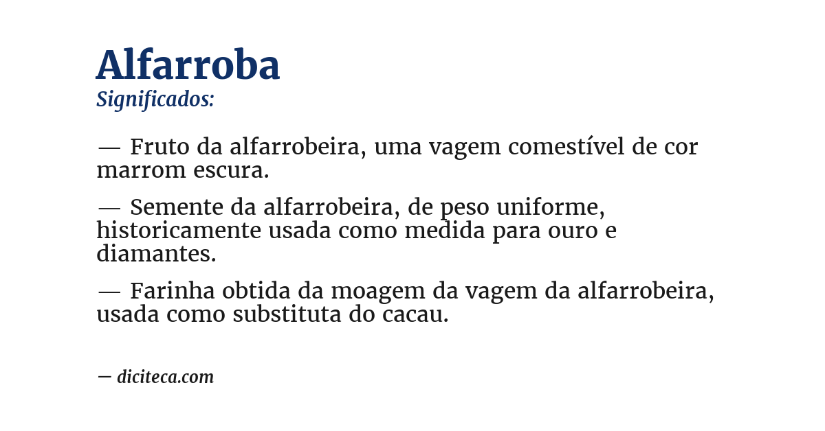 Significado de alfarroba