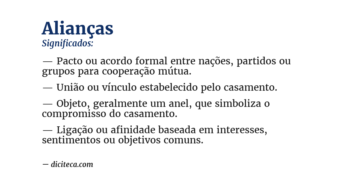 Significado de alianças