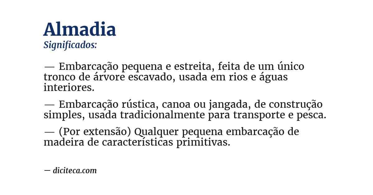 Significado de almadia