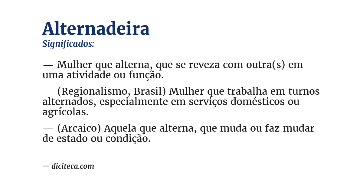Significado de alternadeira