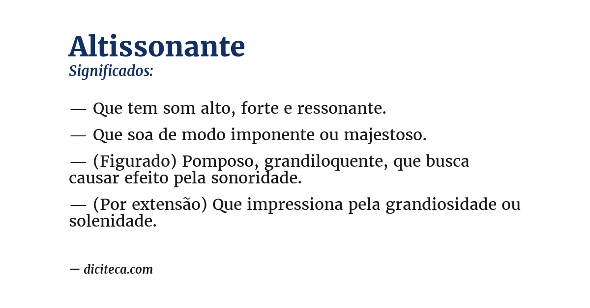 Significado de altissonante