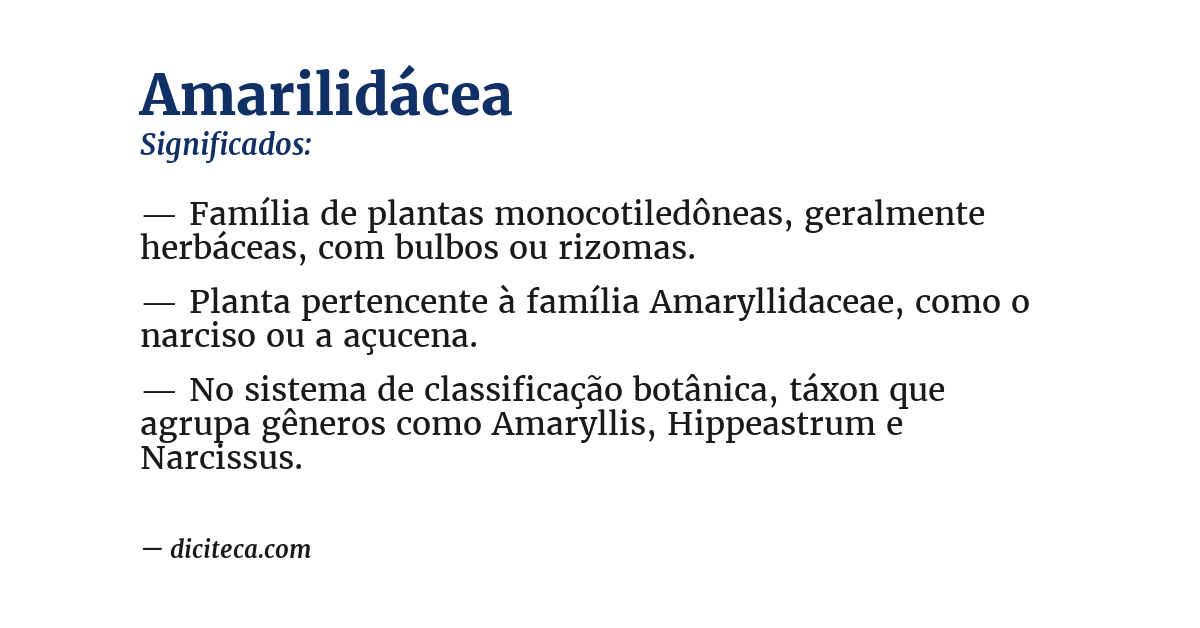 Significado de amarilidácea