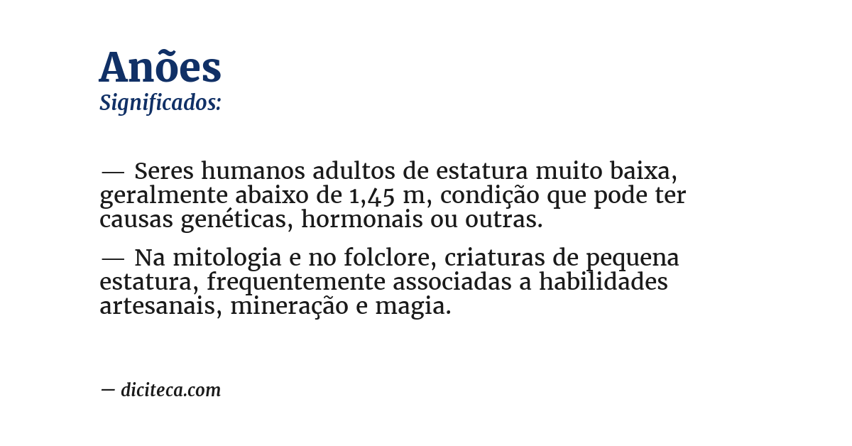 Significado de anões