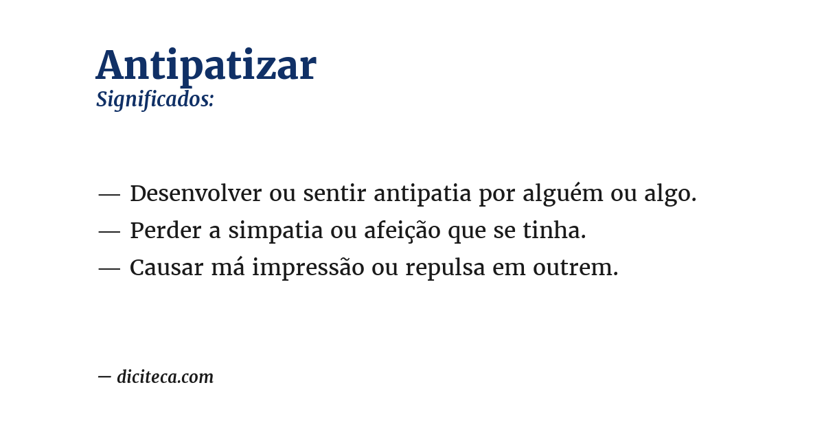 Significado de antipatizar