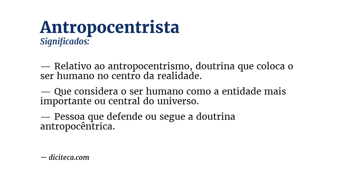 Significado de antropocentrista