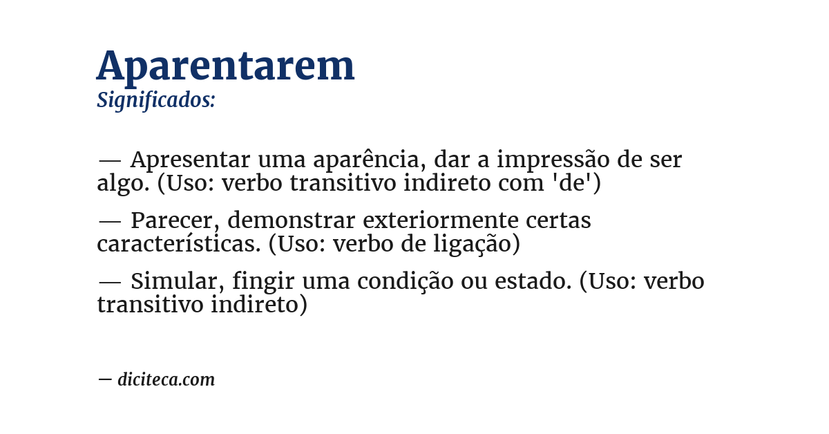 Significado de aparentarem