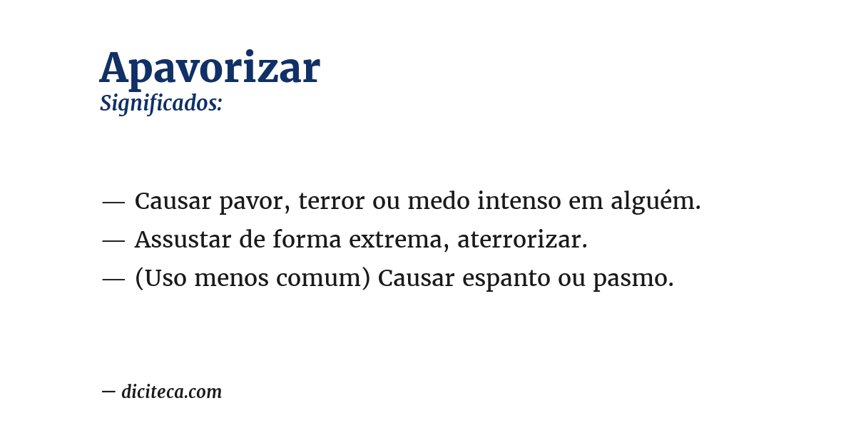 Significado de apavorizar