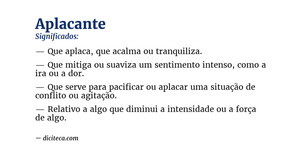 Significado de aplacante