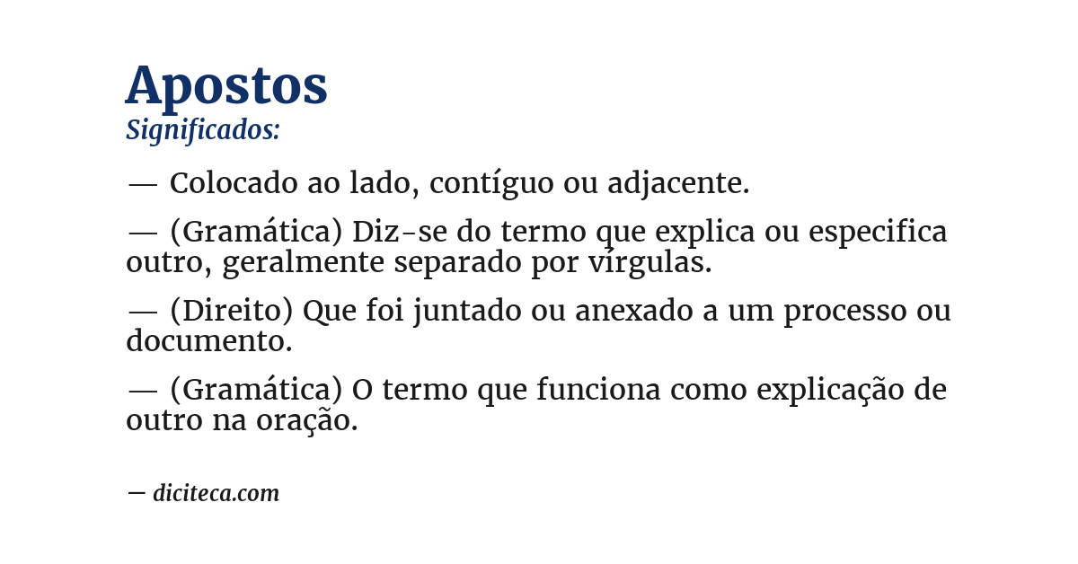 Significado de apostos