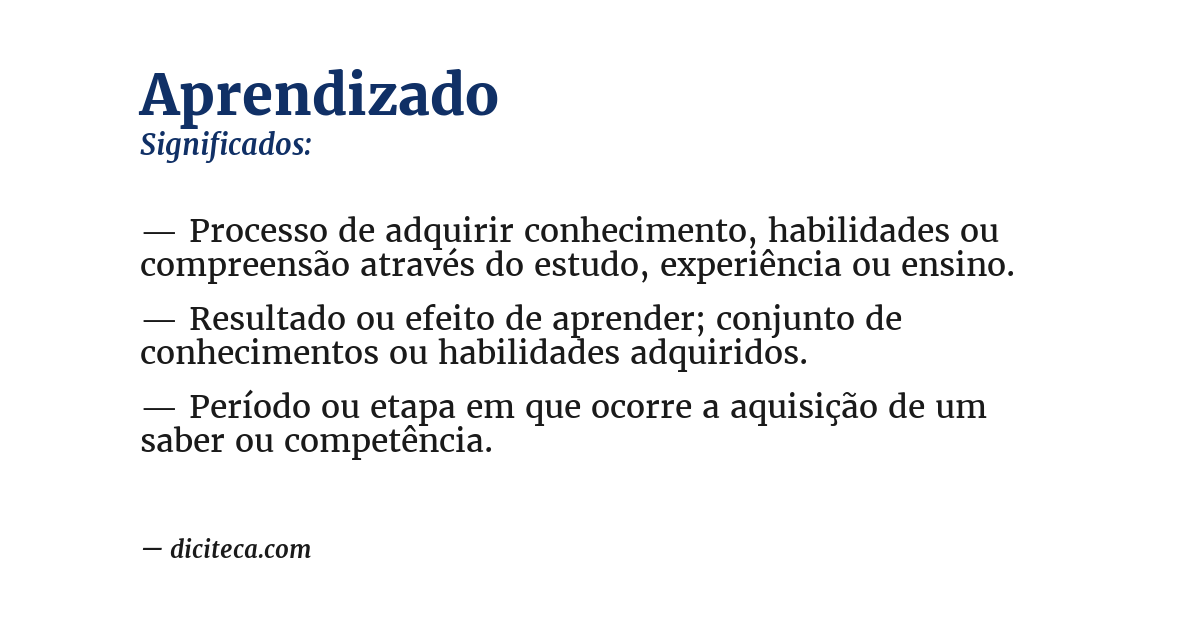 Significado de aprendizado