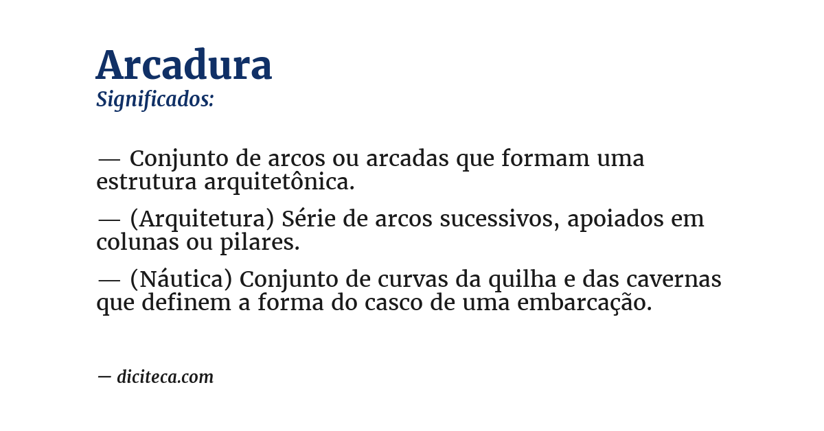 Significado de arcadura