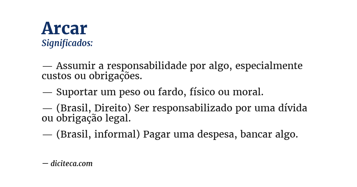Significado de arcar