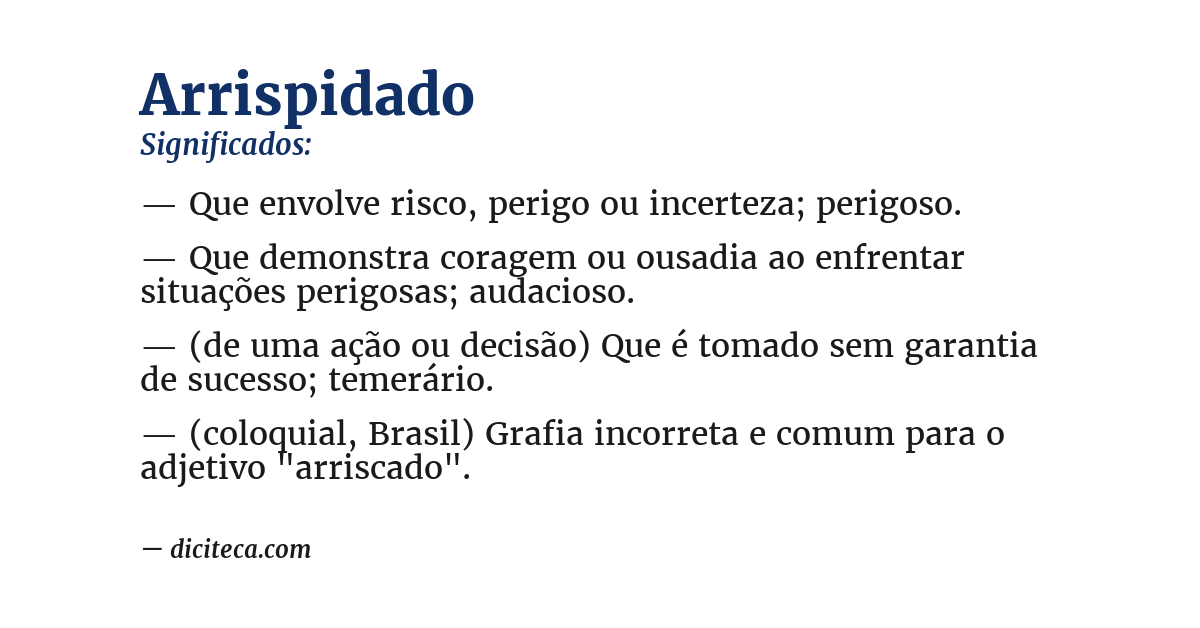 Significado de arrispidado