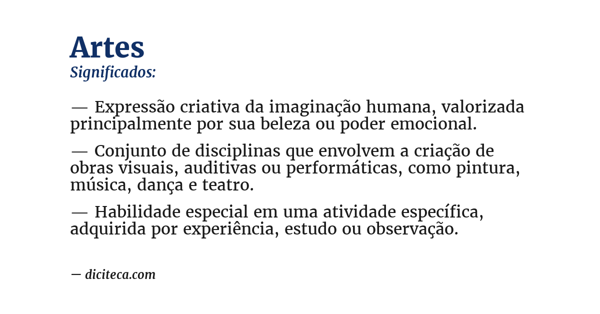 Significado de artes