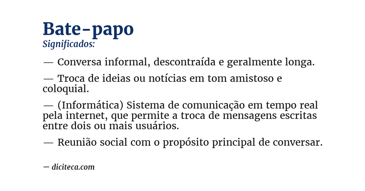 Significado de bate-papo