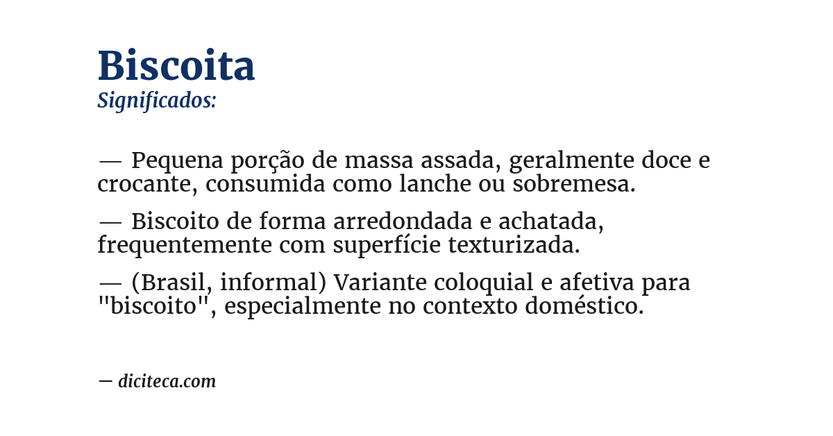 Significado de biscoita